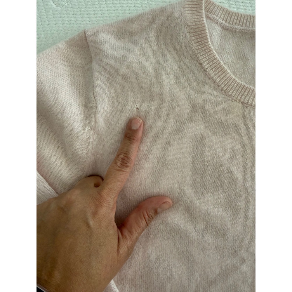 Quince 100% Mongolian Cashmere Crewneck Sweater Blush Pink Quiet Luxury L - Picture 4 of 7